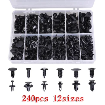 

240pcs/set Push Pin Rivet Kit Car Auto Truck Body Plastic For automotive