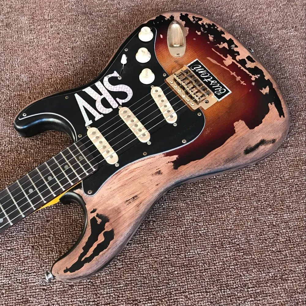 Custom Shop,  SRV Retro relics ST electric guitar,stratocasterr guitarra,handwork 6 Strings gitaar.,289 (3)