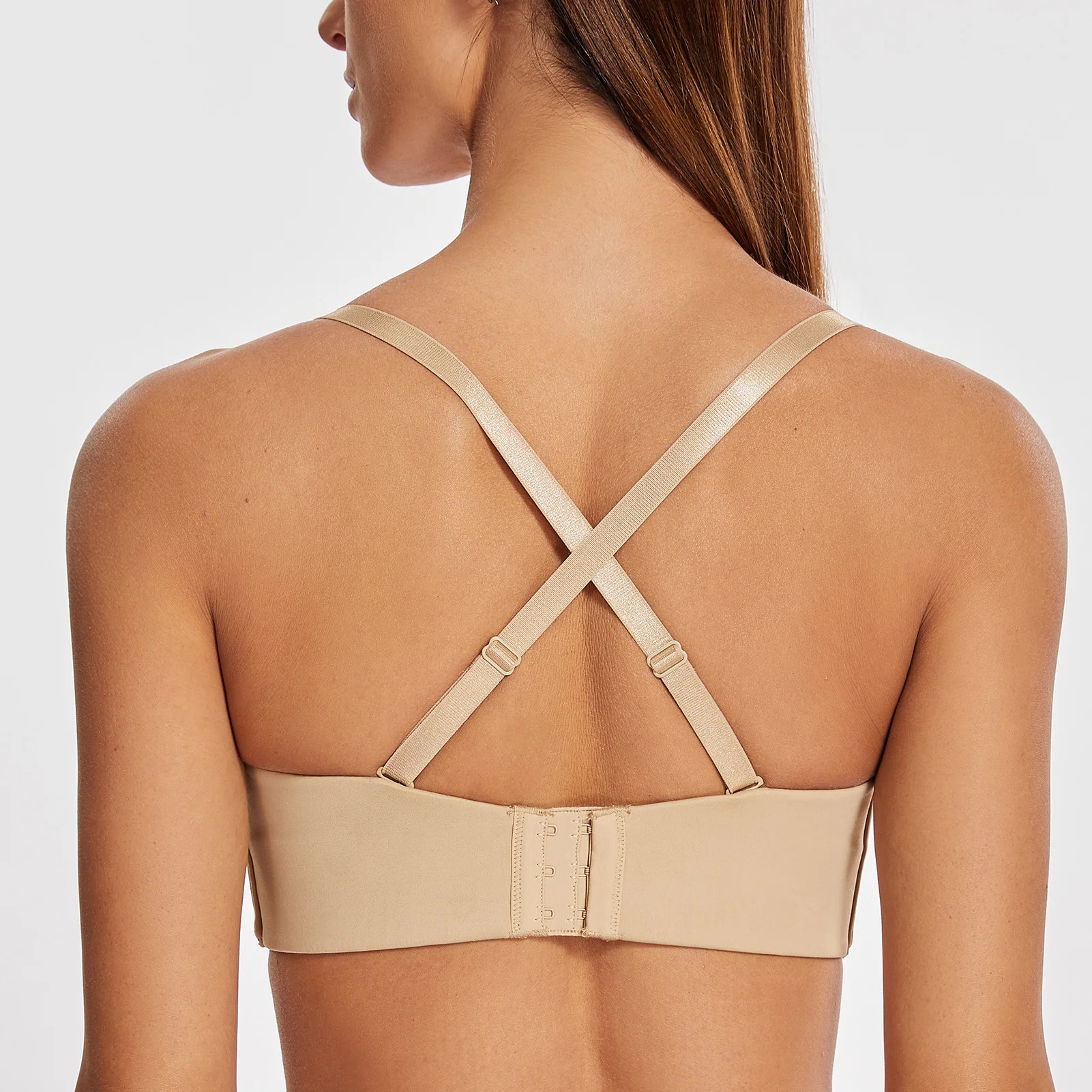 Women's Strapless Bra for Large Bust Minimizer Unlined Bandeau with Underwire