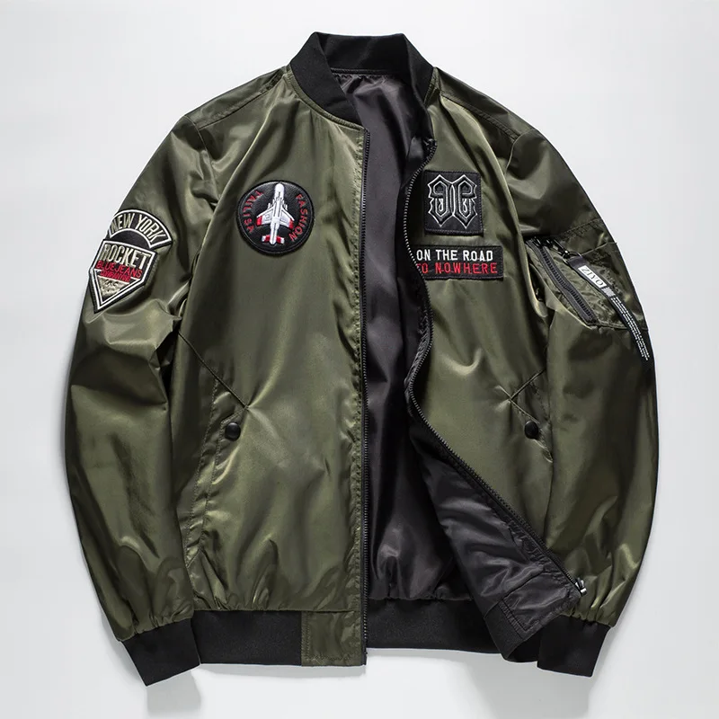 

Casual Jacket Men's Autumn Thin Slim Fit Double-Sided Popular Brand Coat Flight Casual Jacket Men's Batch