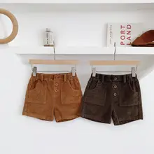 Новое поступление, вельветовые шорты для девочек, осенне-зимние шорты для девочек 1-7 лет, PQ522