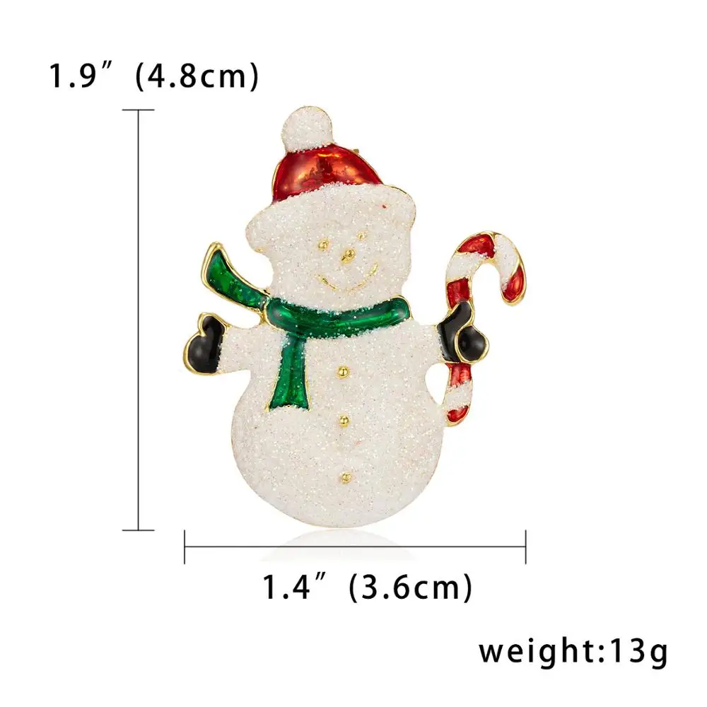 Рождественская Новогодняя брошь "Снеговик" со стразами, эмалированные броши, корсаж, подарки, банкетные булавки, украшения для свитера, значок, рождественское ювелирное изделие - Окраска металла: snowman 8