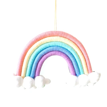 

Ins Decoration Style Home Children's Room Decoration Pendant Hand-Woven Cloud Rainbow Ornament Mural Decoration Pendant