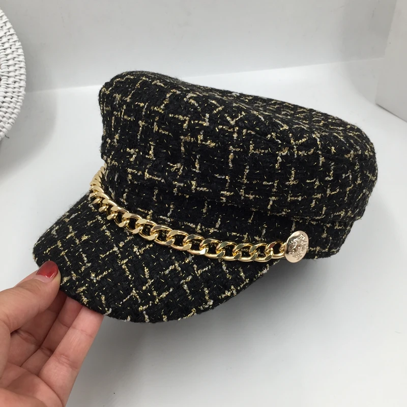 

Anise beret female in the spring autumn knitted visors ins small sweet wind navy cap three color joker newsboy cap of England