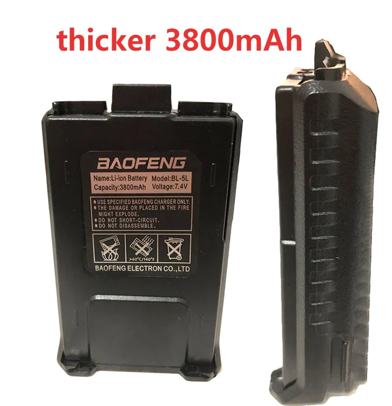 Uds baofeng uv 5r cargador de batería accesorios baofeng con más grande de 3800mah recargable dos Radio baofeng uv 5ra UV-5RE Plus