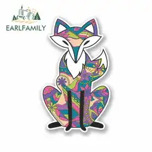 EARLFAMILY 13cm x 13cm Pretty Fox Cartoon Oem JDM Vinyl Car Wrap Bumper Trunk Truck Graphics Waterproof Anime DIY Fine Decal