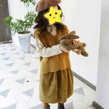 

Girl Autumn New Girl Corduroy Dress Autumn 2019 Korean Dress 5-14Years Old Children's Fashion Wild Dress