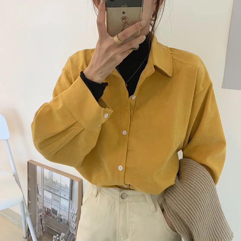 

2020 Spring WOMEN'S Dress New Style Korean-style CHIC Sense of Design Non-mainstream Loose-Fit Long-sleeve Blouse Versatile Shir