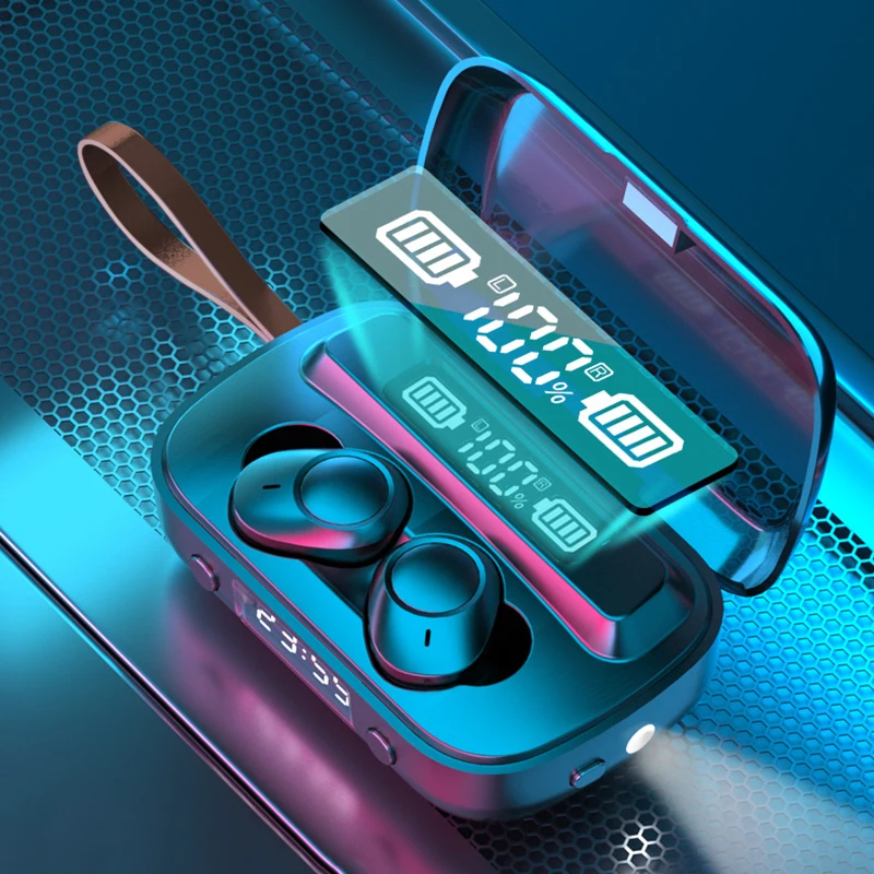 Wireless Bluetooth Headset Sports Audio Hifi 2000 MAH Game Machine TWS Headset Tactile Control LED Flashlight Hour PC Headset