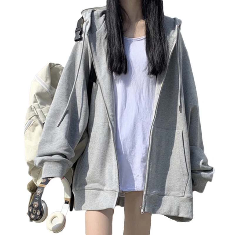 

Oversized Jacket Hoodie Women 2020 Fall Warm Casual Coat Loose Long Sleeve Solid Plus Size Sweatshirt Tops Hoodies