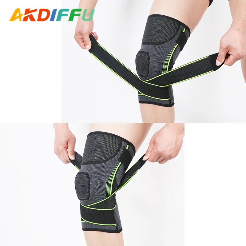 

New 1 Pce Gym Sports Fitness Knee Pads Support Patella Guards Protector Silicone Springs Support Basketball Football