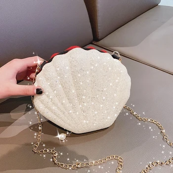 

2019 Cute Mini Shell Bag Small Korean Fashion Shoulder Handbags Phone Money Purse Chain Crossbody Bags for Women Clutch 4 Color