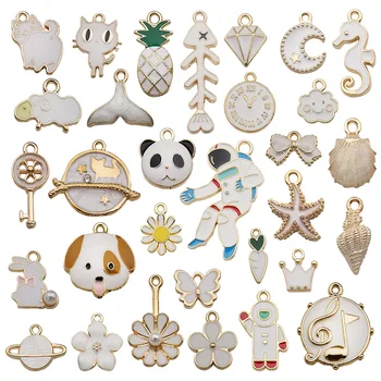 

45g Mix Gold Metal Enamel Charms For Jewelry Making Diy Dangle Earrings Bracelet Assorted Mixed Pendant Accessories Wholesale