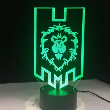

3D LED Lamp World of Warcraft The Alliance Tribal Signs Acrylic Touch Control Lightings USB Home Decor Kid's Christmas Gift