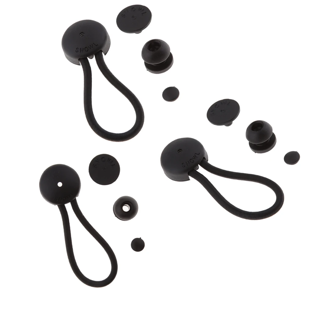 3pcs Black Ball Bungee Bungie Cord Tarp Tie Down Strap Canopy NEW