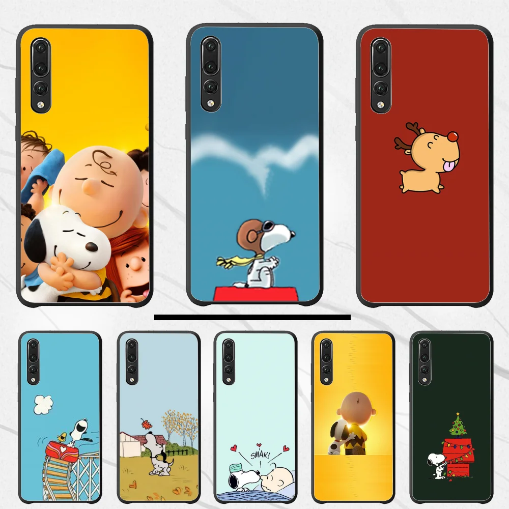 Peanut Charlie коричневый Beagle чехол черный мягкий для телефона huawei P10 20 pro lite plus 30 2019 P8 P7