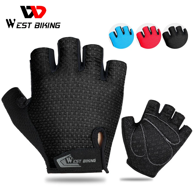 

WEST BIKING Breathable Half Finger Cycling Gloves Anti Slip Pad Motorcycle MTB Road Bike Gloves Men Women Sports Bicycle Gloves