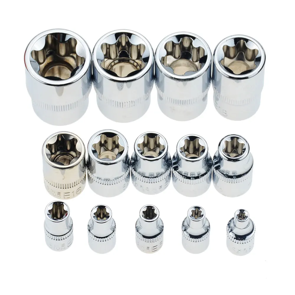 14 шт./компл. E Torx звезда гнездо набор 1/" 3/8" 1/" Привод E4-E24 ремонт инструмент ручной инструмент набор