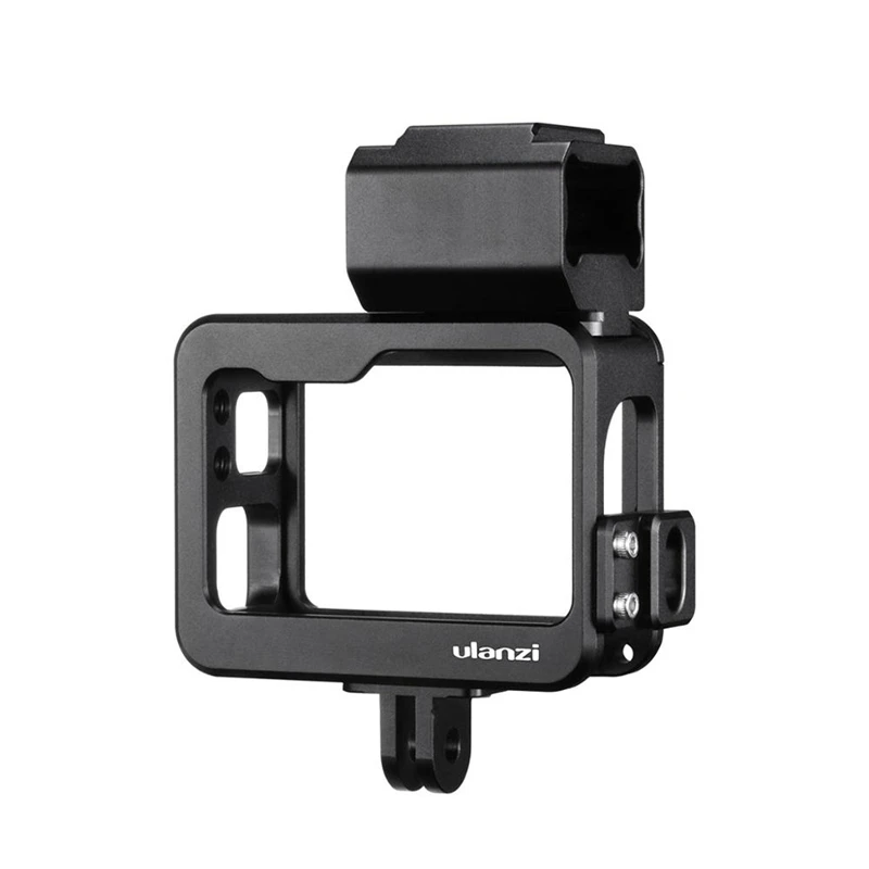 

ABKT-Ulanzi V3 Pro Metal Vlog Case Cage for GoPro 7 6 5 Dual Cold Shoe Case with Microphone LED Video Light Adapter Mic Cable Cl