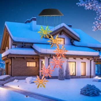 

Snowflake Design LED Solar Wind Chimes Light Classic Texture Delicate Practical Creative Home Outdoor Windbell Lamp Dropship