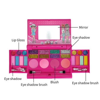 

Girl Makeup Games Eye Gloss Lip Shadow Blushes Princess Cosmetic Kit Makeup Set for Girls