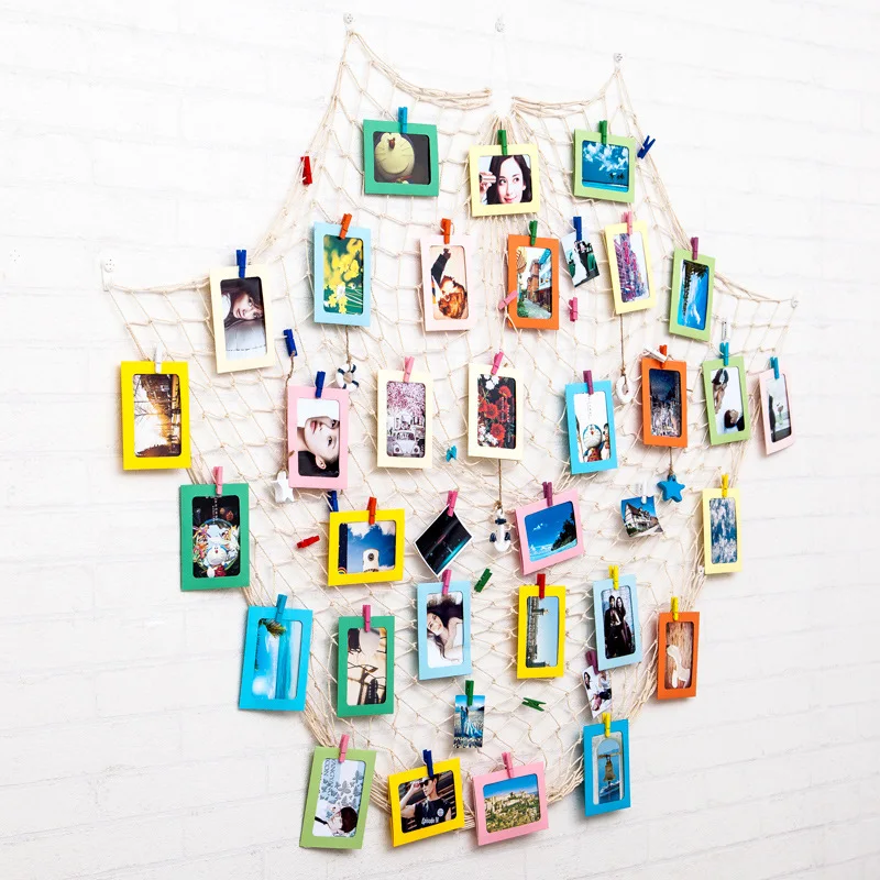 345678-Inch Color Hanging Paper Photo Frame Home Soft Loading Wall Hanging Decoration DIY Painting Frame Photo Wall