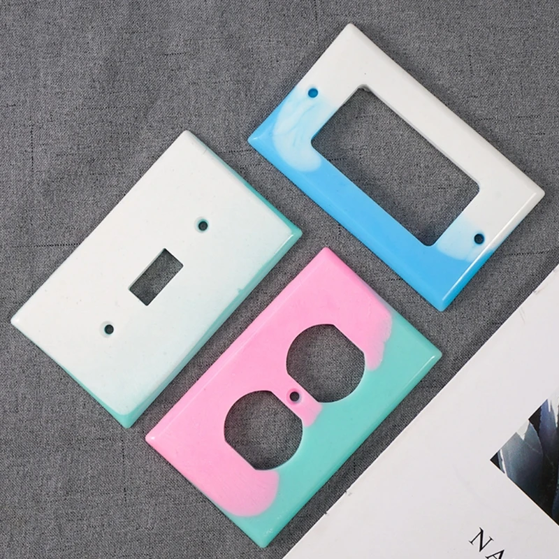 

Epoxy Resin Mold USB Socket Panel Light Switch Cover Silicone Mould DIY Crafts Making Tool
