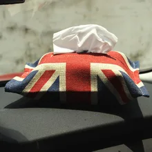 Handmade Cotton Union Jack Car Tissue Box Napkin Storage Holder for BMW Mini Cooper Countryman R60 R52 R55 R56 F55 F56 for Civic