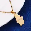 Stainless Steel Fashion Serbia Map Pendant Necklaces Republika Srbija Map Chain Jewelry Gifts 1