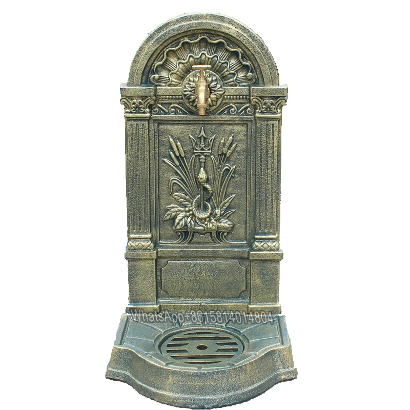

European style cast iron craft outdoor wash basin/courtyard sink against the wall balcony outdoor integrated retro garden pool