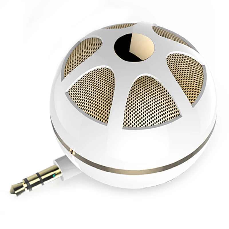 Portable Mini Bass Speaker Straight Plug Type Mobile Phone& Computer Speaker Universal Amplifier Loudspeaker Music Player(White