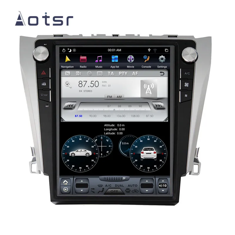 Perfect Tesla style Android 9.0 car GPS navigation for Toyota Camry 2012-2016 Auto Radio Stereo Head Unit Tape Recorder Vertical Screen 5