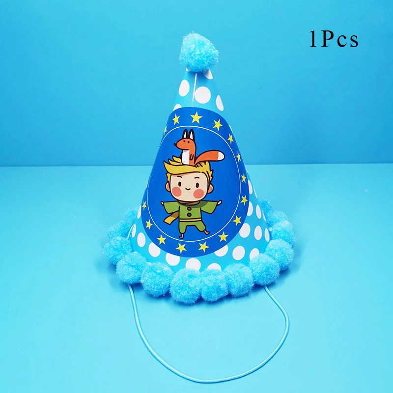 Маленькая тема принца Декоративная скатерть для вечеринки бумажная чашка пластина шапка с рисунком шары для детей Дети День рождения принадлежности - Цвет: Hat x 1