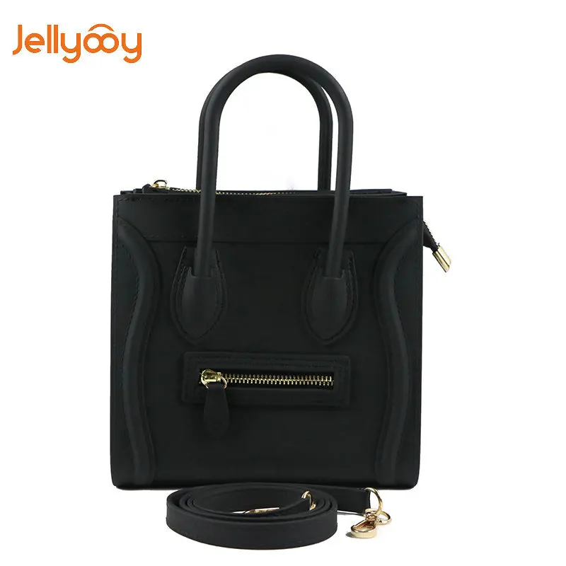 Летние новые ПВХ модные сумки матовые желеобразные смайлики дамские сумки через плечо диагональные женские сумочки и сумочки - Цвет: black