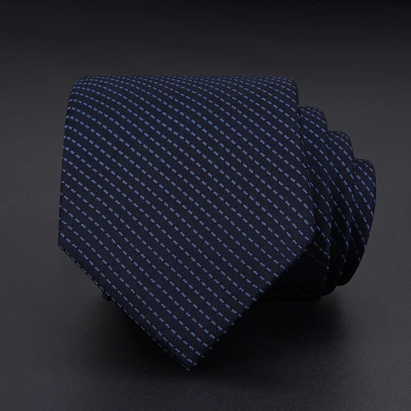 Высокое качество новые дизайнерские бренды модные деловые 7 см тонкие галстуки для мужчин в горошек синий шелковый галстук работа с подарочной коробкой