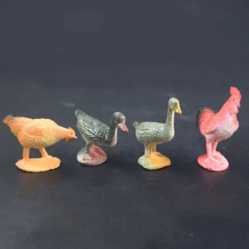 

12 PCs/set Plastic Mini Pig Duck Intelligence Animal Model Mixed Toy Miniature Figurines Simulation Poultry Farm For Kid