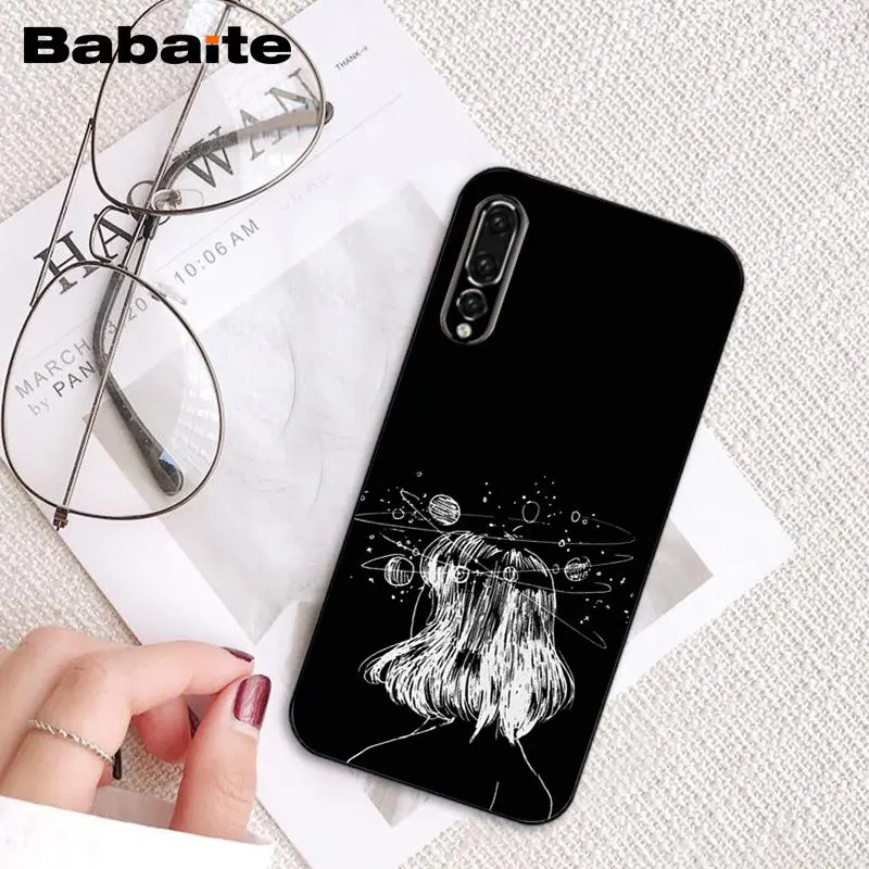 Babaite черный с белой луной звезды космонавта чехол для телефона для huawei P20 P30 Pro P20Lite P30Lite PSmart P10 9lite - Цвет: A9
