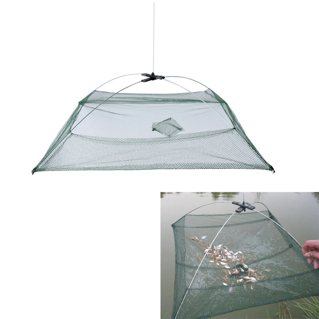 Fishing Net Folded Umbrella Cast Dip Net Eel Crab Lobster Crawfish Mesh Trap
