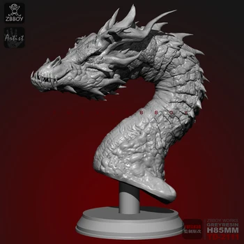 

85MM Resin Kits Fire Dragon Bust Resin Soldier Self-assembled TD-2111