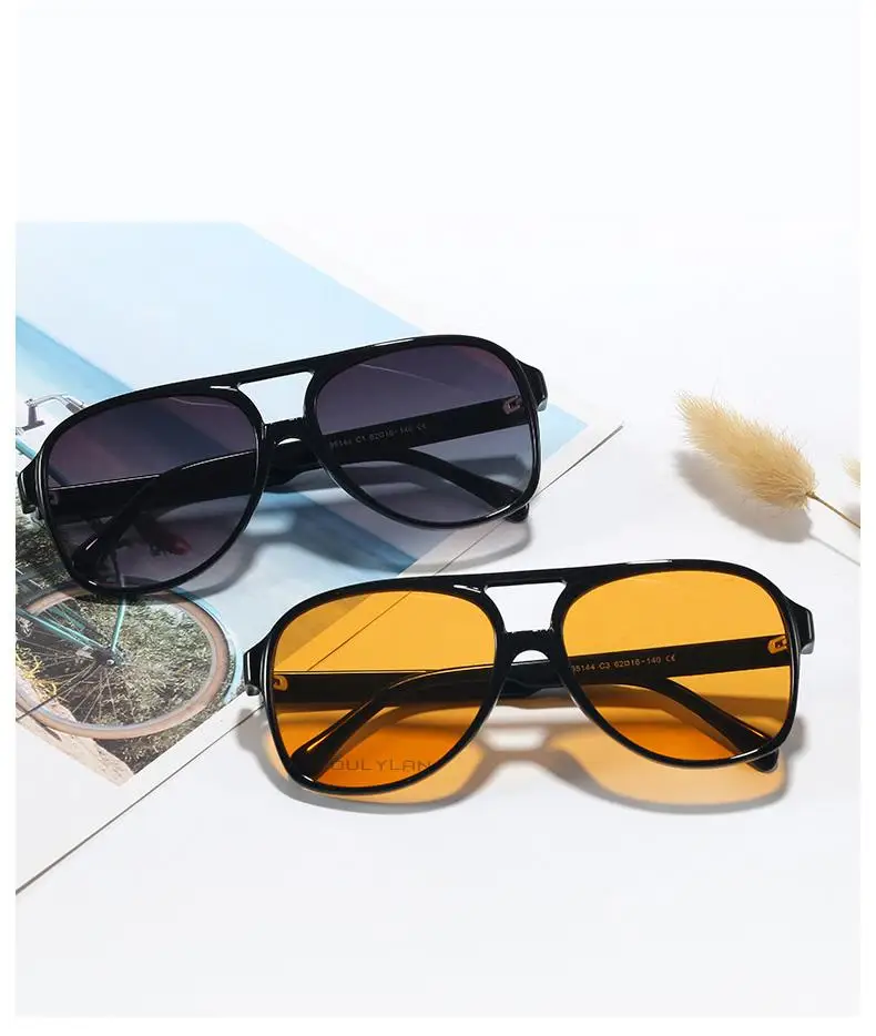 Oulylan Oversized Polarized Sunglasses Women Fashion Gradient Pilot Sun Glasses Men Vintage Brand Design Black Yellow Sunglass designer sunglasses