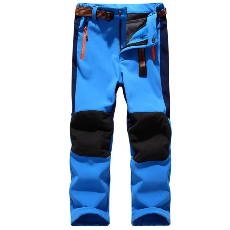 New Fashion Autumn Winter Children Boy Patchwork Casual Zipper Pants Fleece Keep Warm Trousers Kids Girl Sport Pants