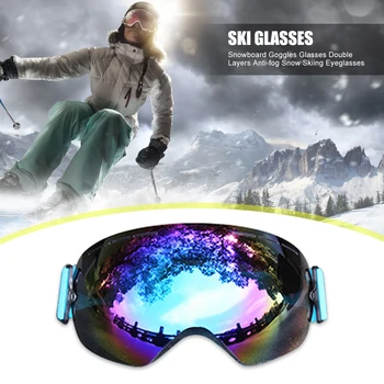 

Durable Ski Goggles Breathable Double Layers Anti-fog Windproof Glasses for Outdoor Climbing Mountaineering Sportswear