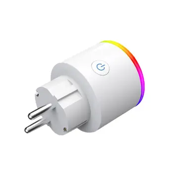 

Mini RGB LED Wifi Smart Plug Socket Outlet Adaptor Alexa Google Home 10A Smart Socket Wall Plug Switch
