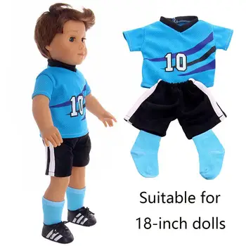 

Dongzhur 18 Inch No. 10 Jersey Suit for Men's Dolls Ball Suit 43cm Doll Baby Fashion Soccer Clothes Doll Accessories