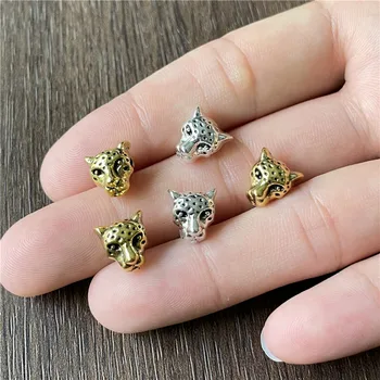 JunKang 천공 작은 표범 머리 비즈 DIY 수제 팔찌 목걸이 인기 유럽 및 미국 보석