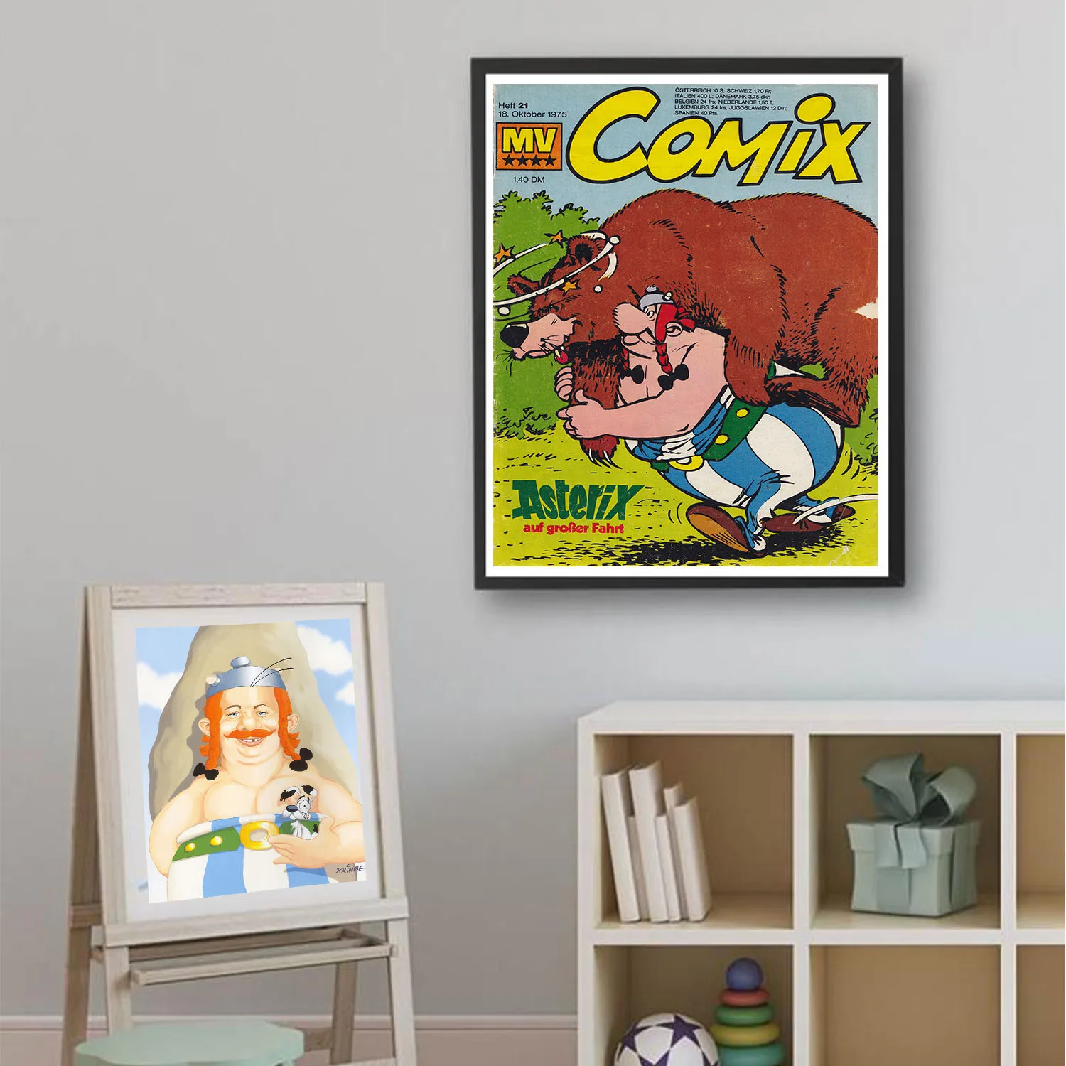 Asterix Obelix мультфильм комиксы Холст Картина старинный крафт плакаты классические настенные клеящиеся Настенные обои для детской спальни
