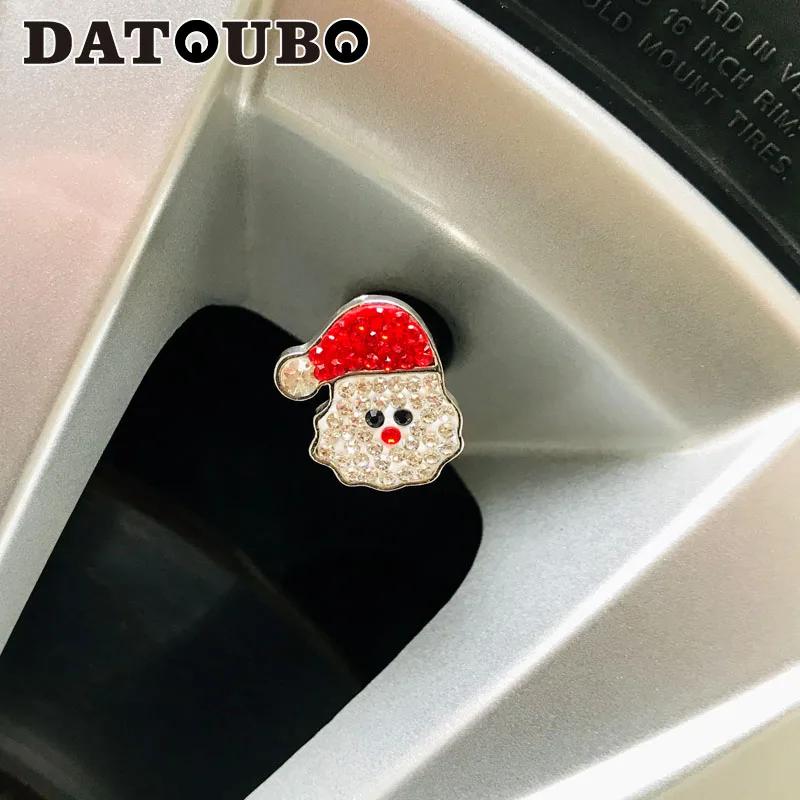 DATOUBO 16 шт. металлический дизайн Санта Клауса для автомобильных шин, колпачок для клапанов, Алмазный кристалл, блестящий колпачок от пыли для велосипедных колес, рождественский подарок