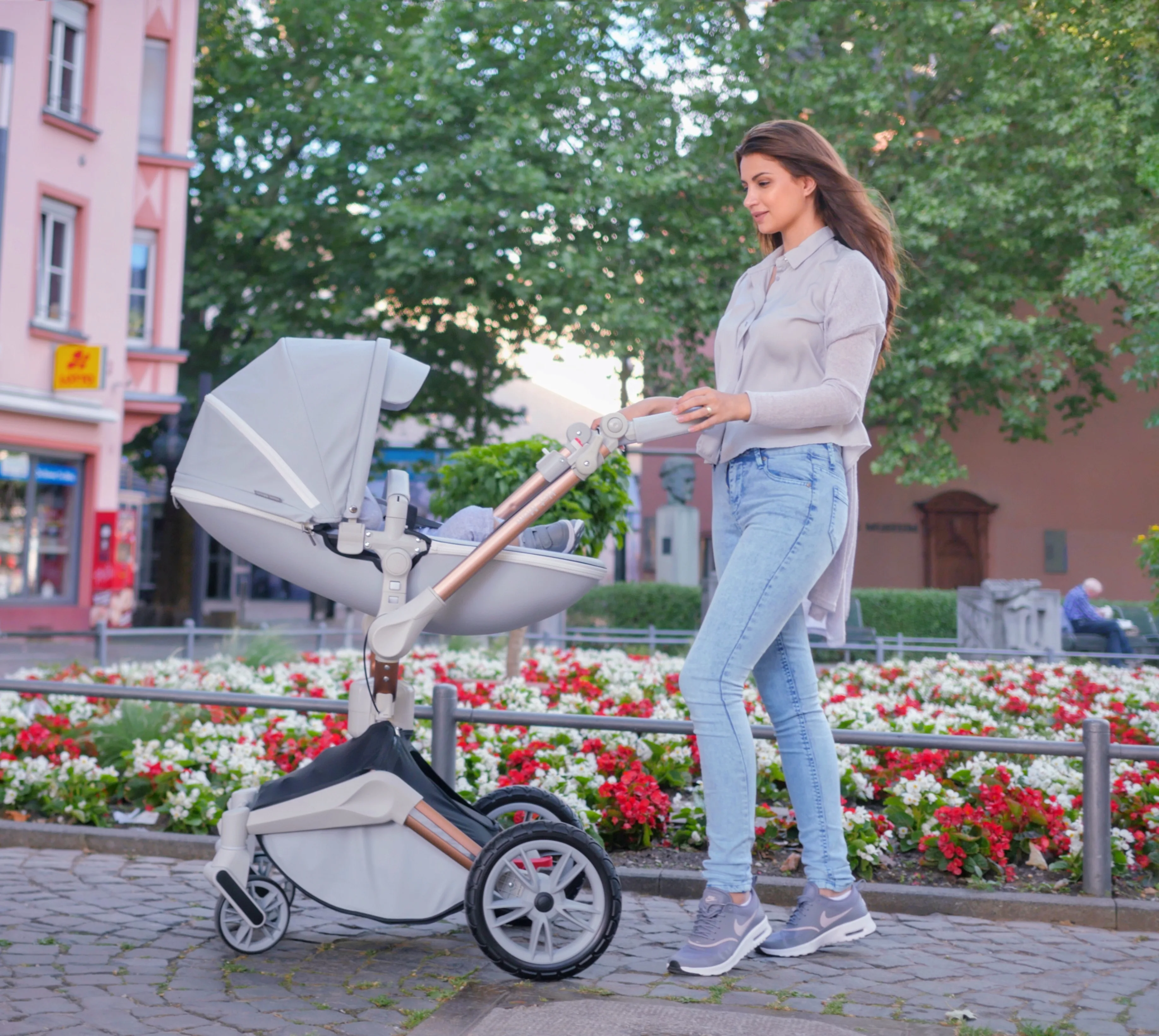 baby stroller 360 rotation function