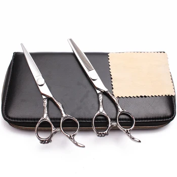 

Hairdressing Scissors C9008 6" JP 440C Purple Dragon Cutting Shears Thinning Shears Hair Scissors Professional Scissors 2019 New