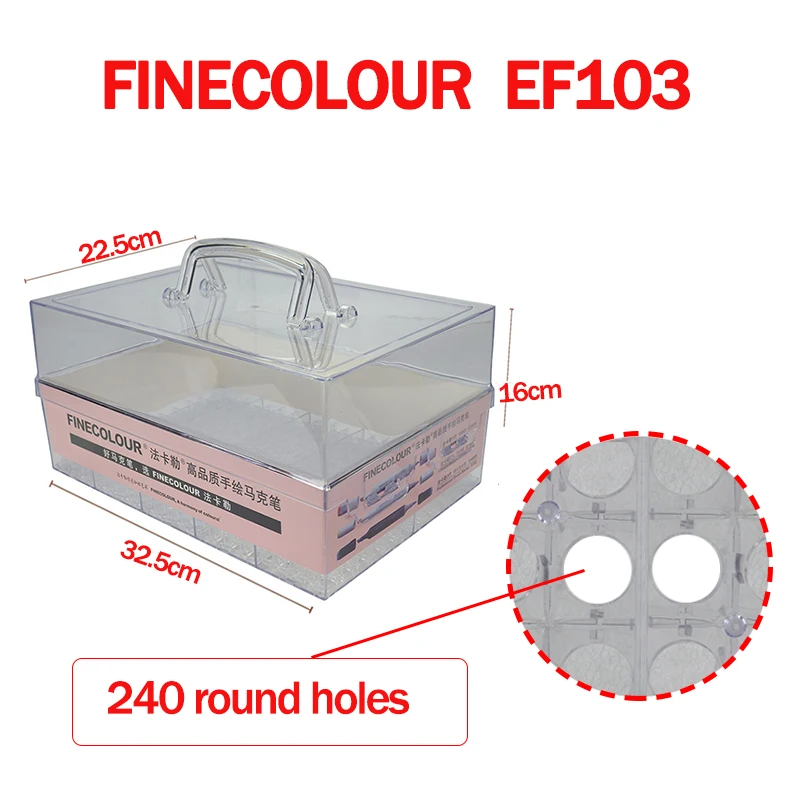 Finecolour EF103 художественный маркер 240 цветов профессиональный двойной наконечник Мягкая головка кисти спиртовые чернила масляные маркеры Комический дизайн товары для рукоделия - Цвет: EF103-plastic-box